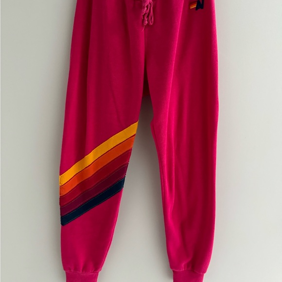 Aviator Nation Pants & Jumpsuits Aviator Nation Drawstring Sweat Pants Size Xs In Pinkred